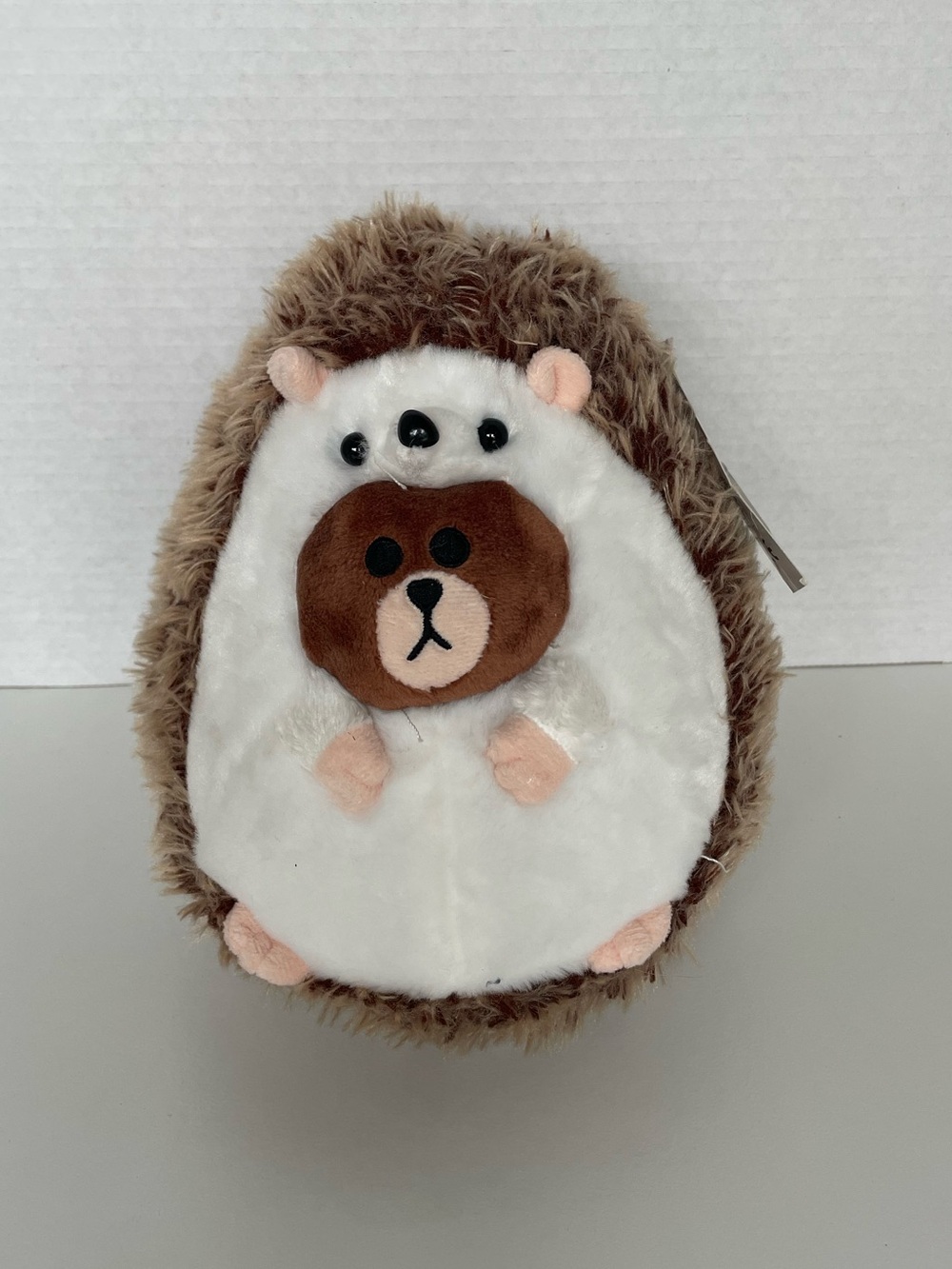 LINE FRIENDS Brown Bear Wannabe Hedgehog Small Plush / Bag Charm ~8" NWT